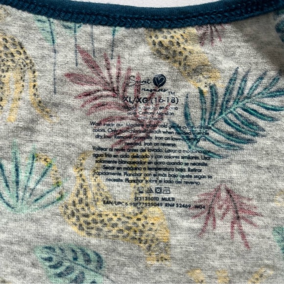 Secret Treasures Tank Top XL, Grey with Cheetah Floral Print - Picture 2 of 6